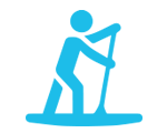 person standup paddleboarding icon