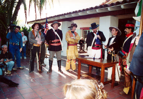Re-enactment of the signing of Treaty of Cahuenga 1847